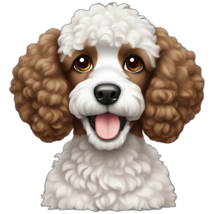 brown and white poodle emoji
