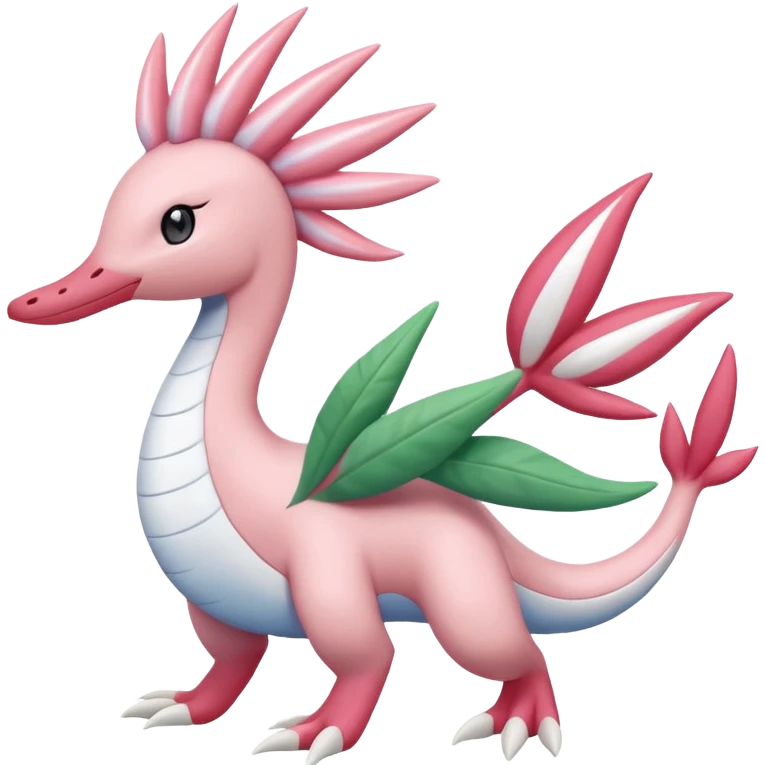 Tropical Pastel Glorious Mezprit-Milotic-Shaymin-Palkia-Pokémon-fusion, full body emoji