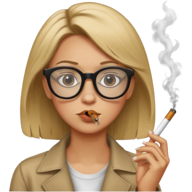 can you create a sneaky bitch SNAKE with big glasses smoking a cigarrette? the SNAKE needs to have dirty blonde hair emoji