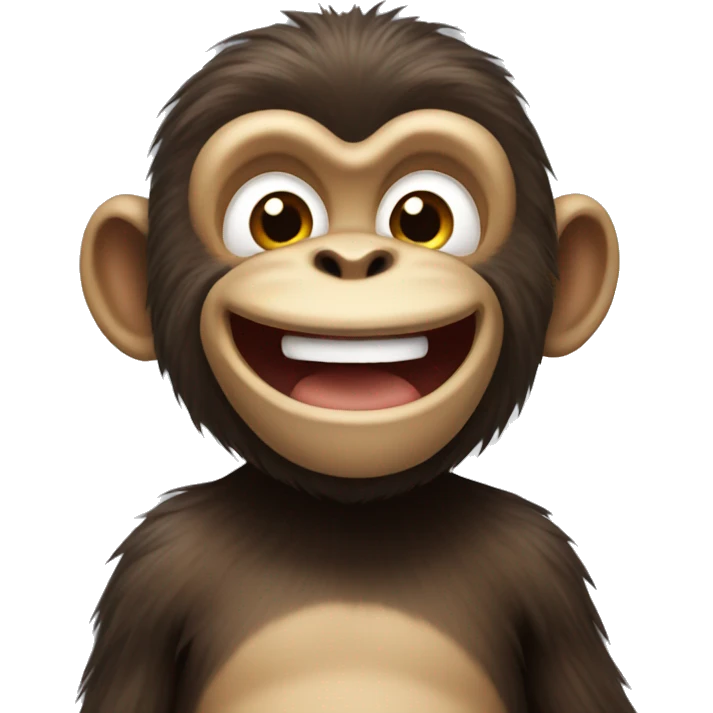 a very, very happy monkey emoji