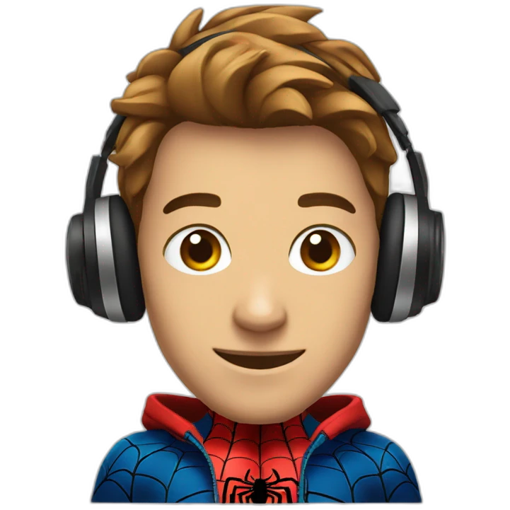 spiderman, headphones emoji