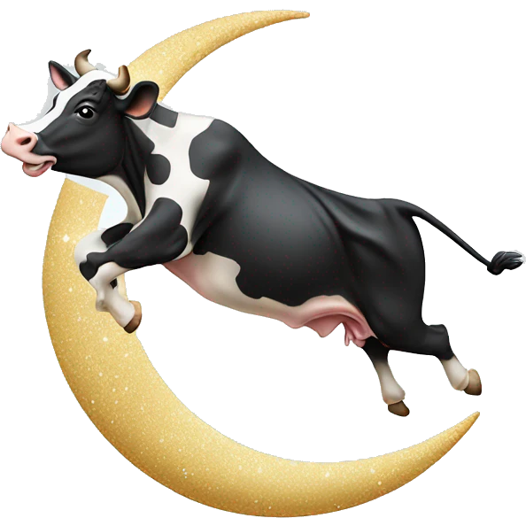 cow jumping over crescent moon emoji
