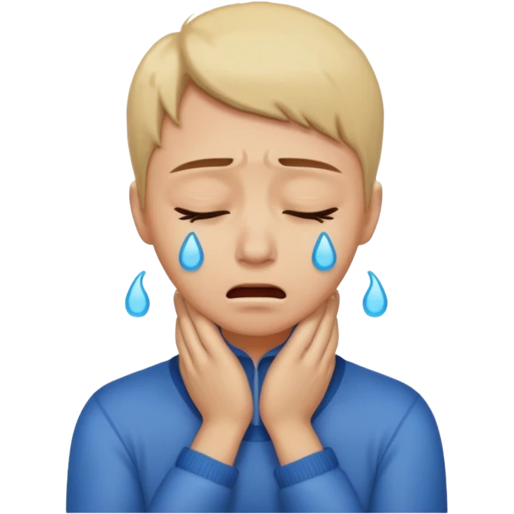 Sobbing face with hands on neck emoji