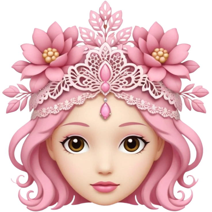 Pink dantel headpiece  emoji