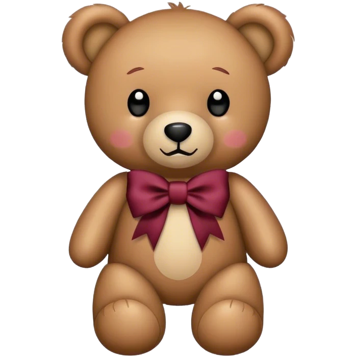 Osito de peluche con moño color bordo emoji