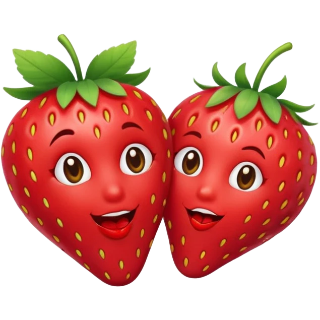 strawberry 🍓 and red kiss 💋 fashioned stylish little emoji for “slay” reaction emoji