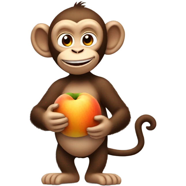 Monkey smiling with peach emoji