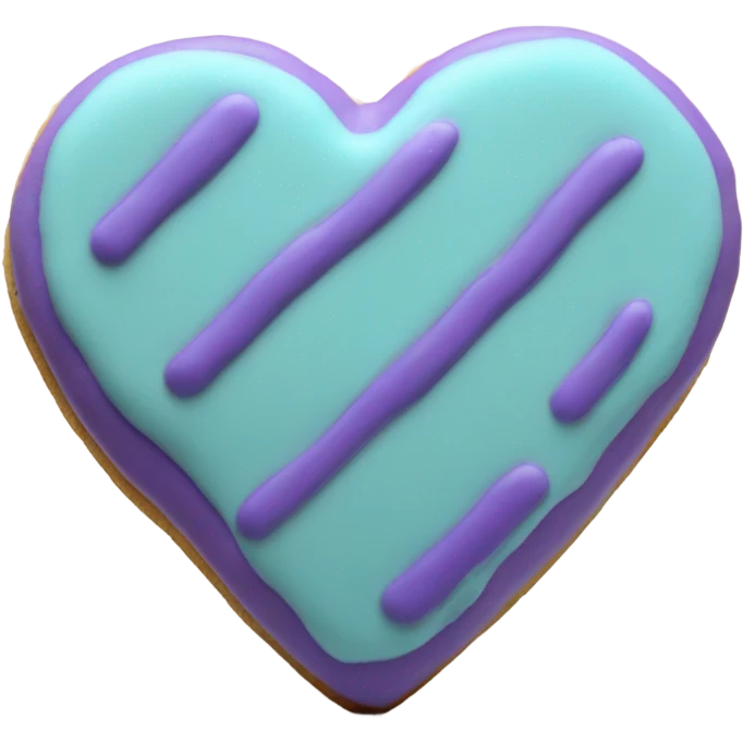 Purple teal cookie heart emoji