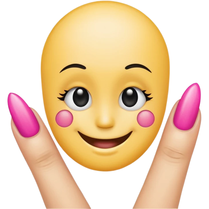 Sassy smiley face with acrylic nails emoji