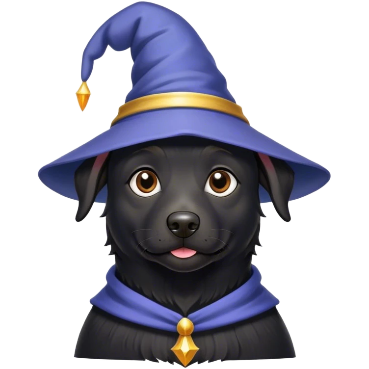black dog Wizard emoji