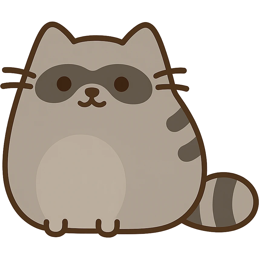 pusheen-style raccoon  emoji