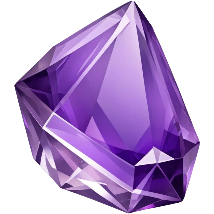 A shiny purple amethyst crystal with multiple facets emoji