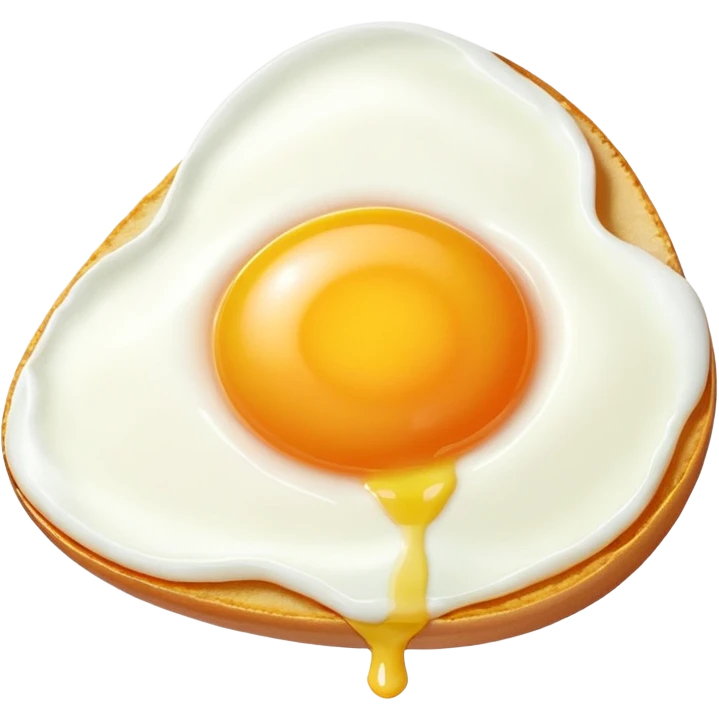 fried egg only 1 yolk with 45 degree angle on red background color #C4151C nothing under the egg emoji