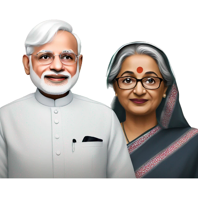 Modi with sheikh hasina emoji