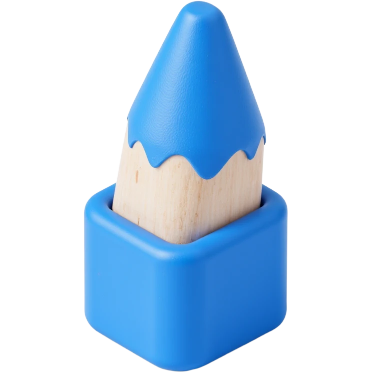 chunky blue pencil emoji