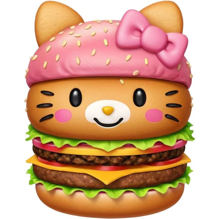 Hello kitty hamburger emoji