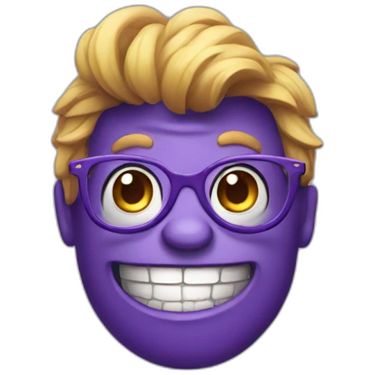 violet confident nerdy monster emoji