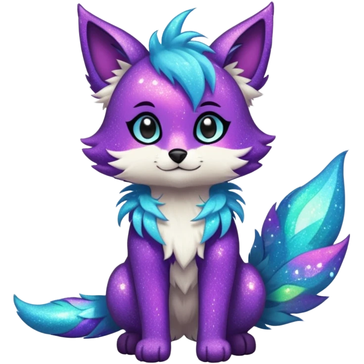 Cool cute Kawaii edgy fantasy animal sparkle fursona Fionbri by griffsnuff & LiLaiRa & Falvie full body emoji