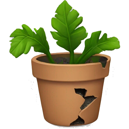Smashed plant pot emoji