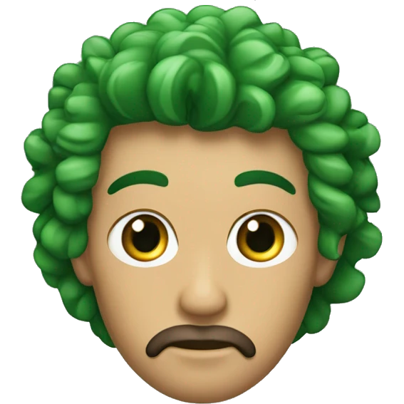 Hombre de pelo rizado y ojos verdes  emoji