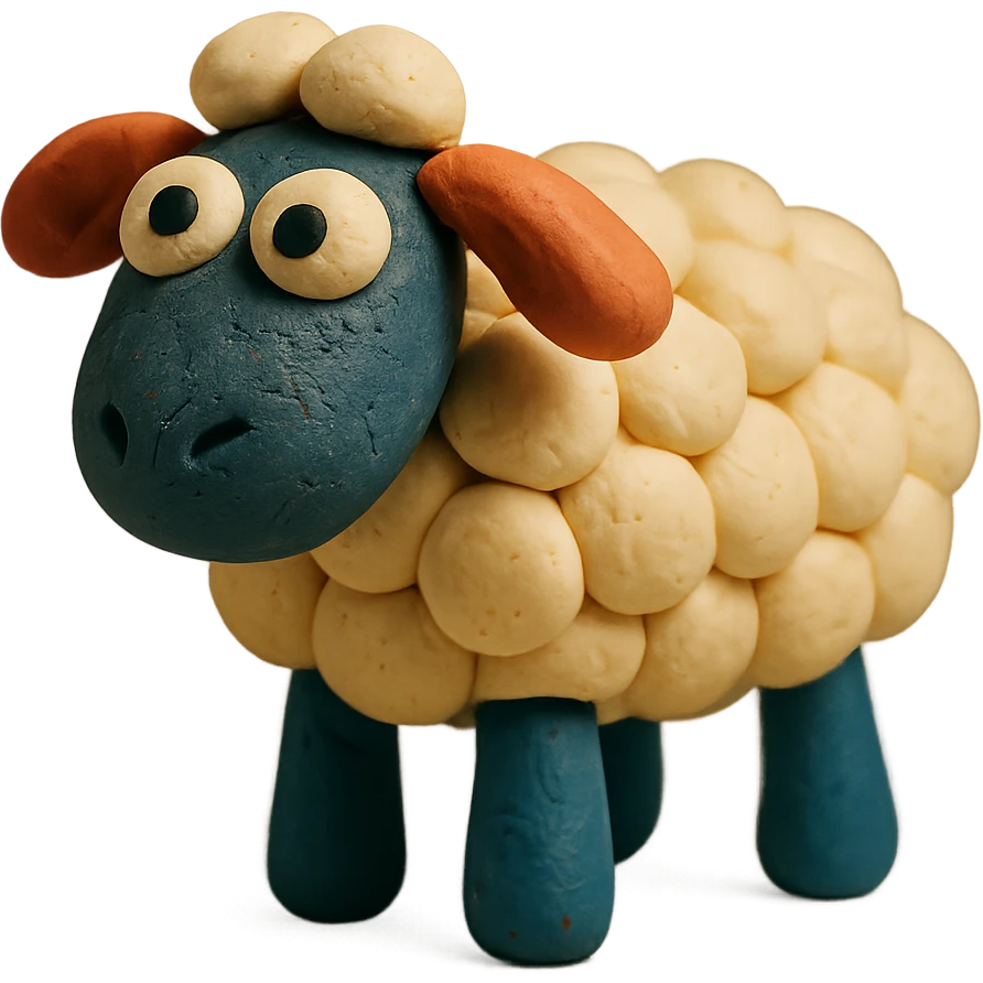 a sheep, claymation style emoji