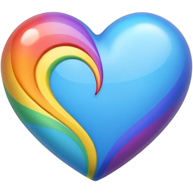 blue heart with a rainbow swirl emoji