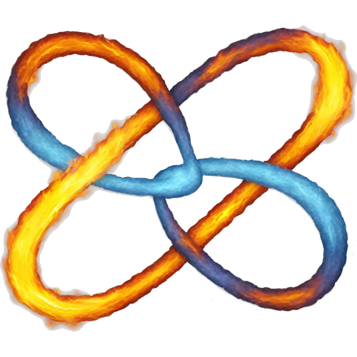 Infinity sign with fire and ice emoji