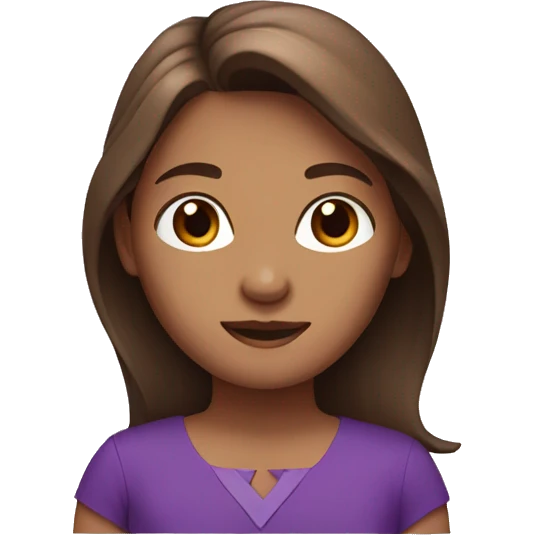 Girl with brown hair and purple dress emoji