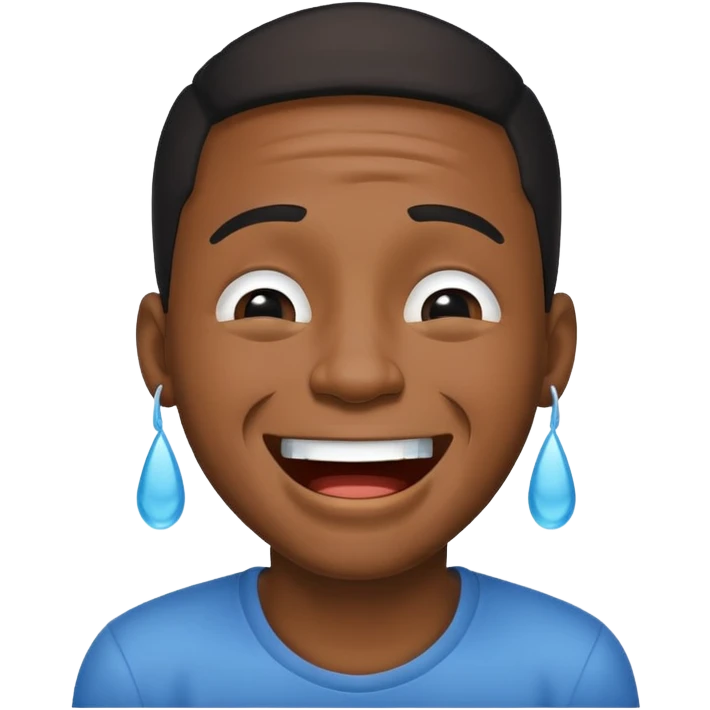 Blakc man laughing crying emoji