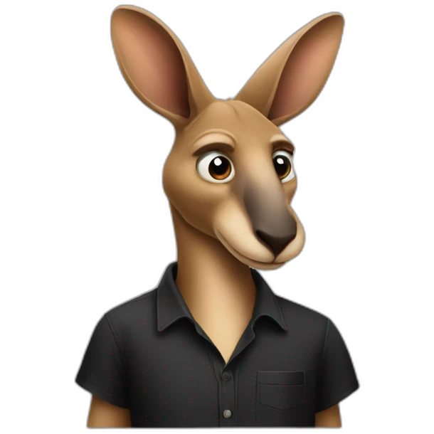 kangaroo wearing black shirt emoji