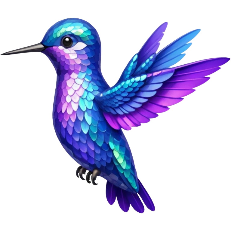 hummingbird with blue and purple with glitter emoji