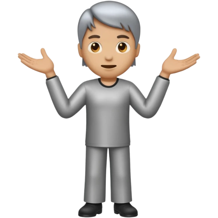 make an emoji of a man shrugging with the number 6 above his right hand and 7 above his left hand emoji