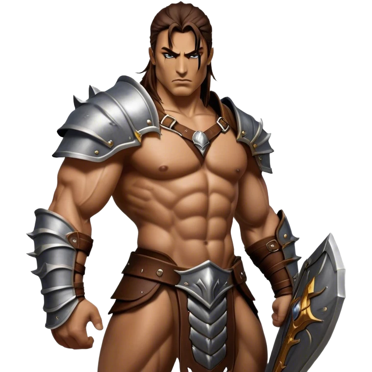 Cinematic Realistic WoW Human Warrior Portrait, captured in a dynamic, battle-ready stance, muscles defined beneath intricately detailed steel armor accented with rich leather. His chiseled visage and determined gaze are rendered with lifelike texture and dynamic natural lighting, high shine, evoking the fierce, relentless spirit of a human warrior in the midst of combat. emoji
