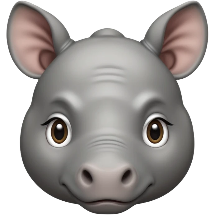 adorable baby rhino with big eyes emoji