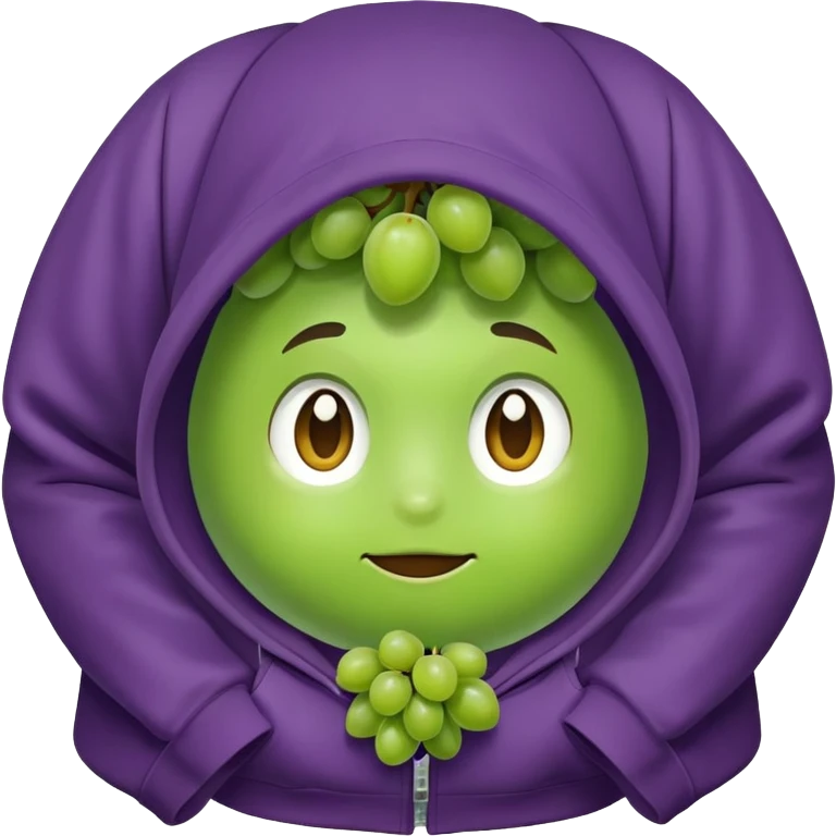 Grape wearing hoodie emoji