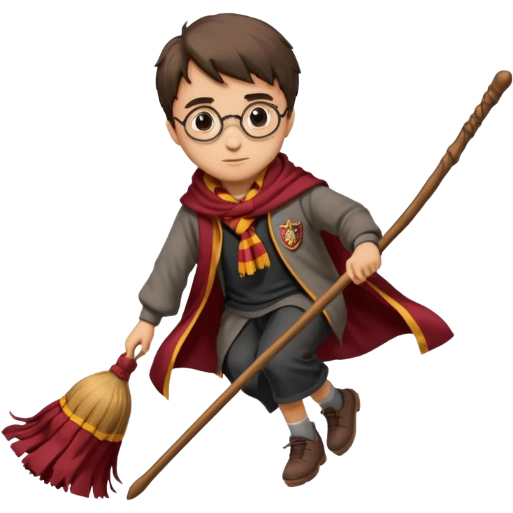 Harry potter riding on a broomstick emoji
