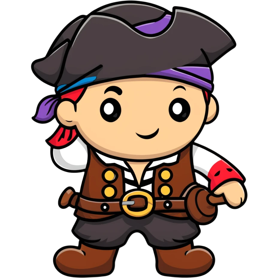 A pirate dressed up for Halloween emoji