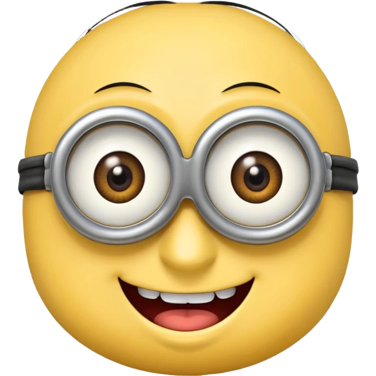 minion face emoji, playful and friendly, big smile, one eye emoji