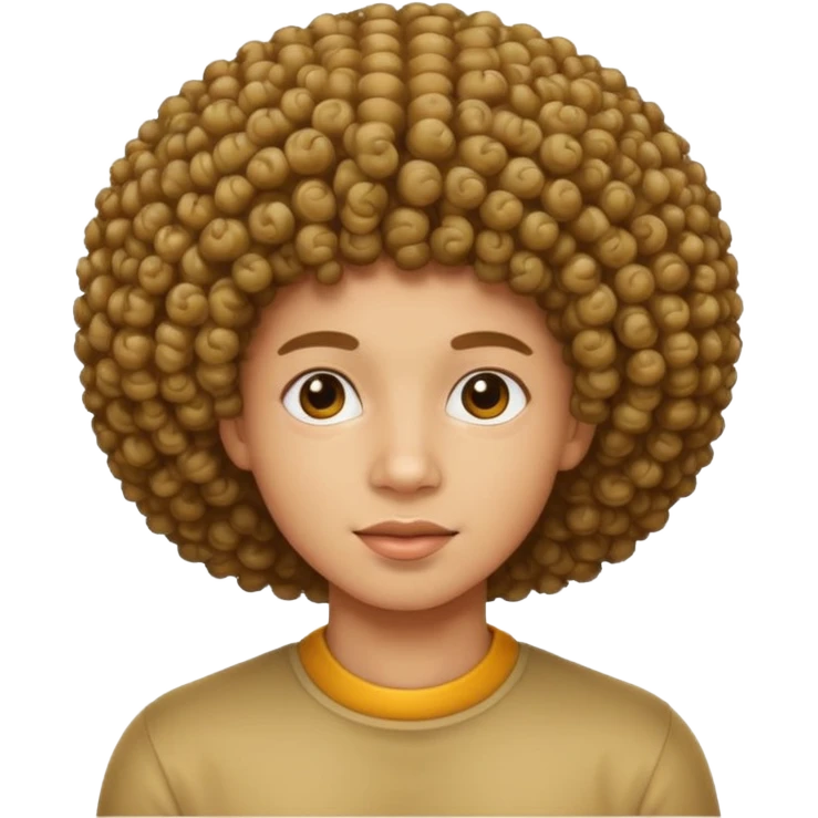 curly afro headed light skin emoji
