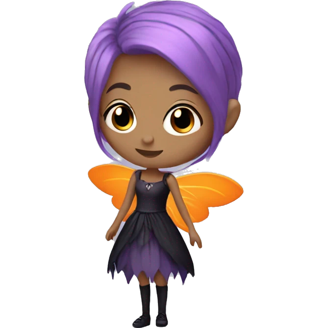 Gothic fairy with Orange hair and violet dress emoji