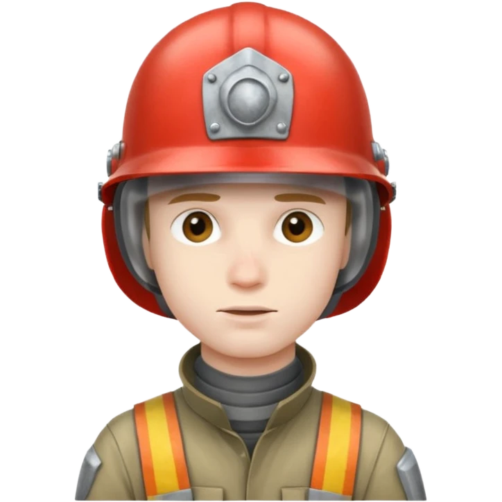 young man wearing steel helmet emoji