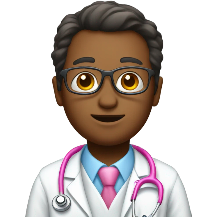 A doctor with pink stethoscope  emoji