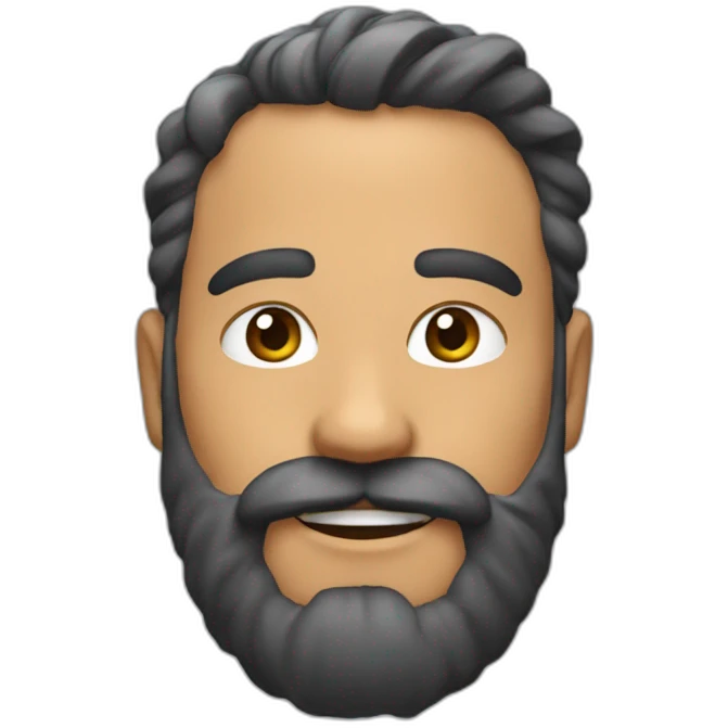 Diseña un emoji como 😃 pero con barba roja emoji