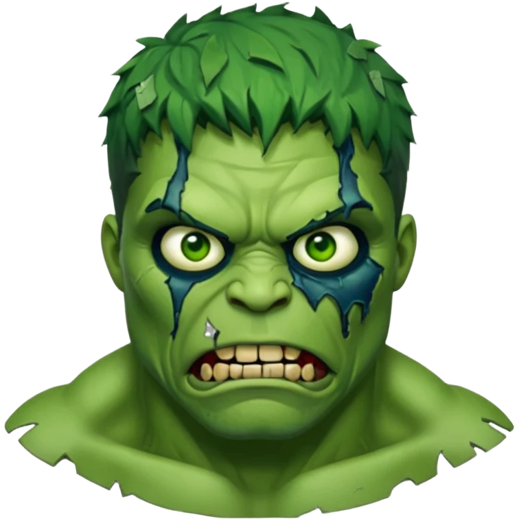 Zombie Hulk with glass face  emoji