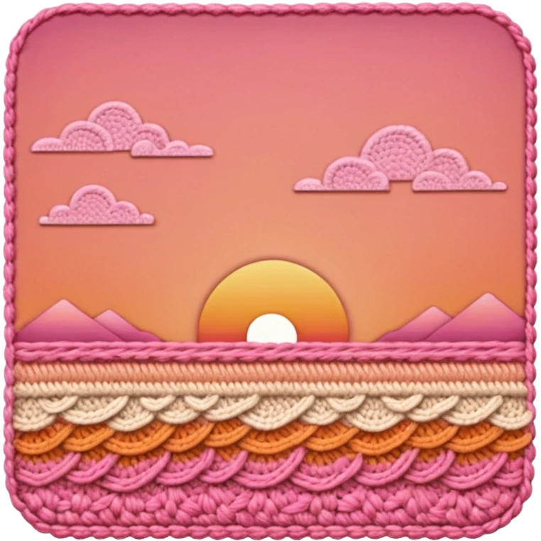 crochet stitch color like a peach-pinky sunset emoji