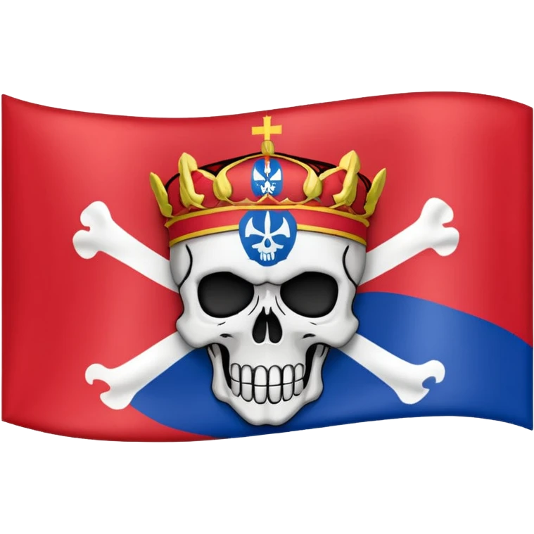 создай флаг республики сербской с черепеом по середине emoji