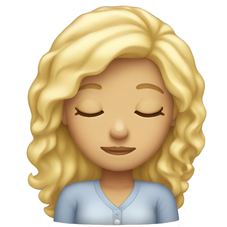 blonde girl sleeping emoji