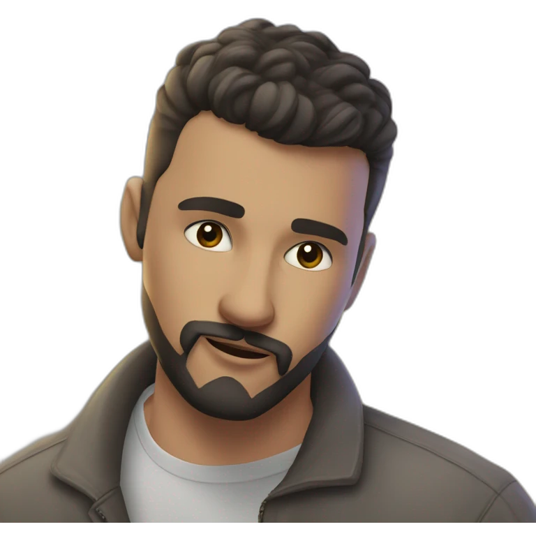 "Intense gaze and bold beard" emoji