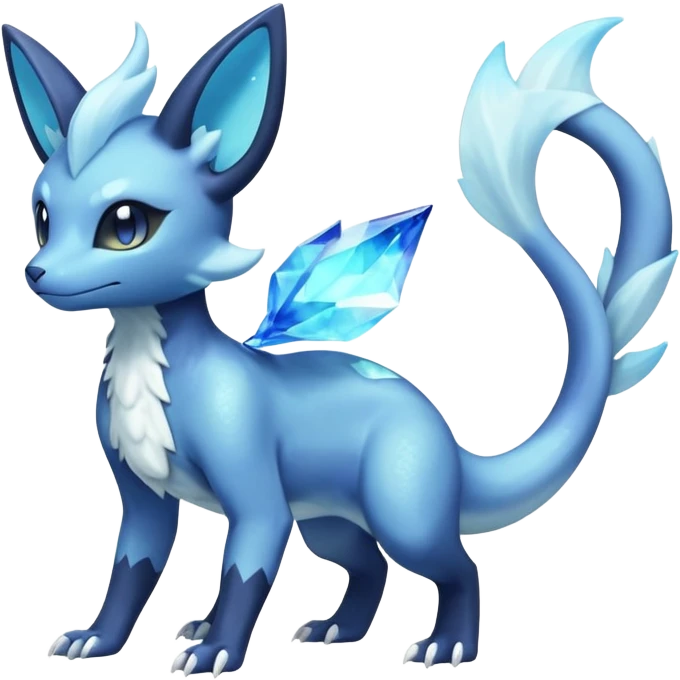 Shiny icy iridescent Pastel Nebulae Salandit-Meowstic-Umbreon-Fakémon-hybrid-creature (full body)  emoji