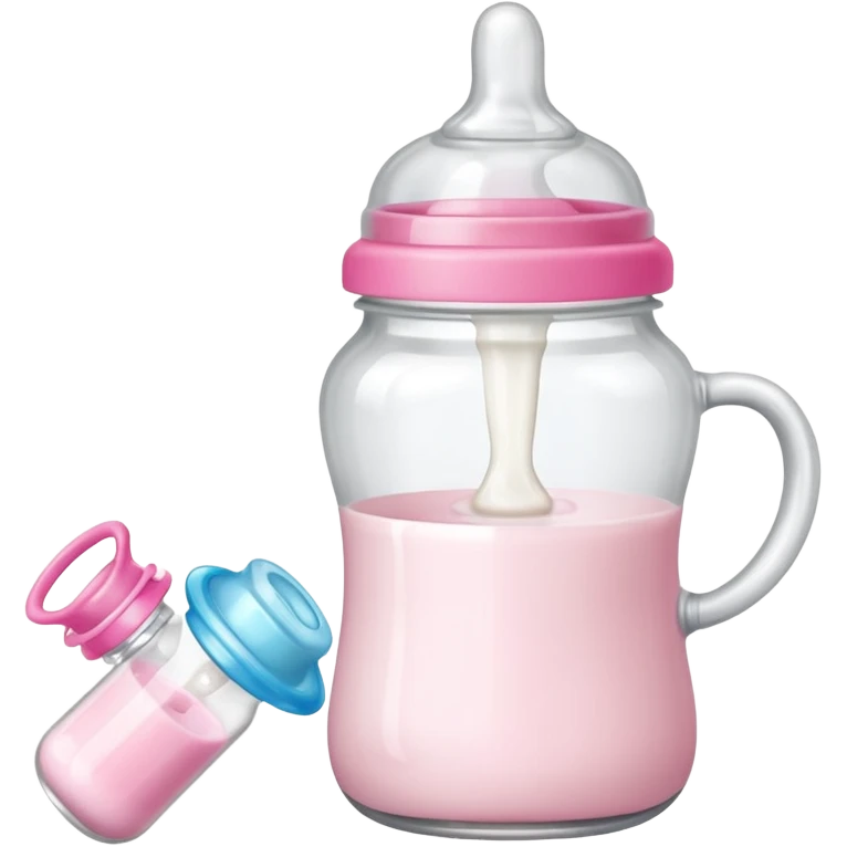 baby Milk bottle beside pacifier emoji